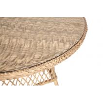  "Эспрессо" плетеный круглый стол, диаметр 118 см, цвет соломенный, фото 3 