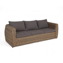  "Кальяри" диван из искусственного ротанга (гиацинт) трехместный, цвет соломенный, фото 4 