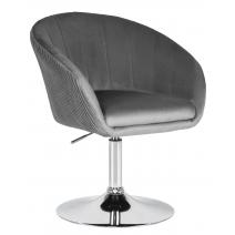  Кресло дизайнерское DOBRIN EDISON, серый велюр (1922-19), фото 1 