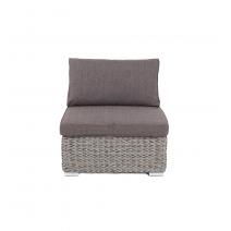  "Лунго" модуль диванный прямой с подушками, цвет cерый (гиацинт), фото 3 