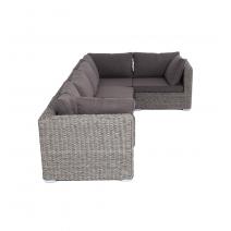  "Лунго" трансформирующийся диван из искусственного ротанга (гиацинт), цвет серый, фото 2 