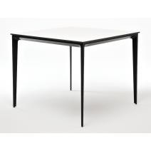  "Малага" обеденный стол из HPL 90х90см, цвет молочный, каркас черный, фото 1 