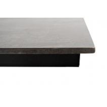  "Каффе" интерьерный стол из HPL квадратный 140х70см, цвет "серый гранит", подстолье двойное черное чугун, фото 4 
