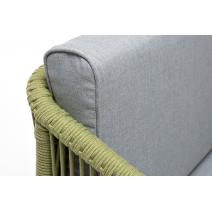  "Канны" кресло плетеное из роупа, каркас алюминий светло-серый (RAL7035) шагрень, роуп салатовый круглый, ткань светло-серая, фото 8 