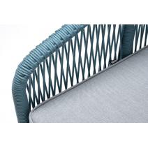  "Канны" кресло плетеное из роупа, каркас алюминий светло-серый (RAL7035) шагрень, роуп серый меланж круглый, ткань светло-серая, фото 6 