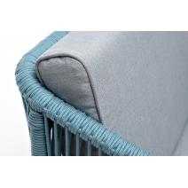  "Канны" кресло плетеное из роупа, каркас алюминий светло-серый (RAL7035) шагрень, роуп бирюзовый круглый, ткань светло-серая, фото 8 