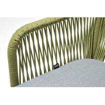  "Лион" стул плетеный из роупа, каркас из стали светло-серый (RAL7035) шагрень, роуп салатовый круглый, ткань светло-серая, фото 6 