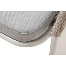  "Лион" стул плетеный из роупа, каркас из стали светло-серый (RAL7035) шагрень, роуп серый меланж круглый, ткань светло-серая, фото 6 