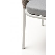  "Лион" стул плетеный из роупа, каркас из стали светло-серый (RAL7035) шагрень, роуп серый меланж круглый, ткань светло-серая, фото 7 