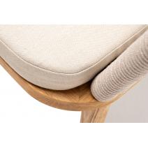  "Марсель" стул плетеный из роупа, основание дуб, роуп бежевый круглый, ткань бежевая, фото 5 