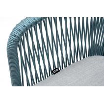  "Марсель" стул плетеный из роупа, каркас алюминий светло-серый (RAL7035) шагрень, роуп бирюзовый круглый, ткань светло-серая, фото 5 