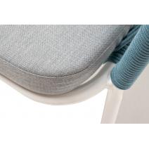  "Марсель" стул плетеный из роупа, каркас алюминий светло-серый (RAL7035) шагрень, роуп бирюзовый круглый, ткань светло-серая, фото 6 
