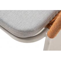  "Марсель" стул плетеный из роупа, каркас алюминий светло-серый (RAL7035) шагрень, роуп оранжевый меланж круглый, ткань светло-серая, фото 6 