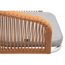  "Марсель" стул плетеный из роупа, каркас алюминий светло-серый (RAL7035) шагрень, роуп оранжевый меланж круглый, ткань светло-серая, фото 8 