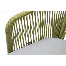  "Марсель" стул плетеный из роупа, каркас алюминий светло-серый (RAL7035) шагрень, роуп салатовый круглый, ткань светло-серая, фото 5 