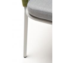  "Марсель" стул плетеный из роупа, каркас алюминий светло-серый (RAL7035) шагрень, роуп салатовый круглый, ткань светло-серая, фото 7 