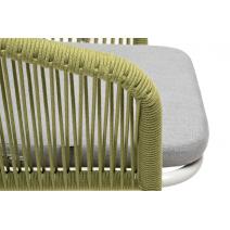  "Марсель" стул плетеный из роупа, каркас алюминий светло-серый (RAL7035) шагрень, роуп салатовый круглый, ткань светло-серая, фото 8 