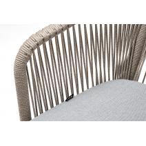  "Марсель" стул плетеный из роупа, каркас алюминий светло-серый (RAL7035) шагрень, роуп серый меланж круглый, ткань светло-серая, фото 5 