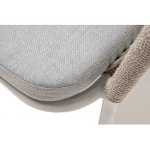 "Марсель" стул плетеный из роупа, каркас алюминий светло-серый (RAL7035) шагрень, роуп серый меланж круглый, ткань светло-серая, фото 6 