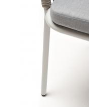  "Марсель" стул плетеный из роупа, каркас алюминий светло-серый (RAL7035) шагрень, роуп серый меланж круглый, ткань светло-серая, фото 7 