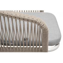 "Марсель" стул плетеный из роупа, каркас алюминий светло-серый (RAL7035) шагрень, роуп серый меланж круглый, ткань светло-серая, фото 8 