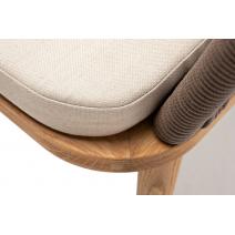  "Марсель" стул плетеный из роупа, основание дуб, роуп коричневый круглый, ткань бежевая, фото 6 