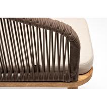  "Марсель" стул плетеный из роупа, основание дуб, роуп коричневый круглый, ткань бежевая, фото 7 