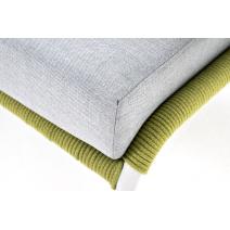  "Милан" диван 2-местный плетеный из роупа, каркас алюминий светло-серый (RAL7035) шагрень, роуп салатовый круглый, ткань светло-серая, фото 7 