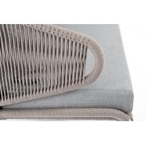  "Милан" диван 2-местный плетеный из роупа, каркас алюминий светло-серый (RAL7035) шагрень, роуп серый меланж круглый, ткань светло-серая, фото 5 