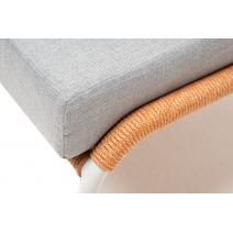  "Милан" кресло плетеное из роупа, каркас алюминий светло-серый (RAL7035) шагрень, роуп оранжевый меланж круглый, ткань светло-серая, фото 6 