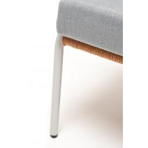  "Милан" кресло плетеное из роупа, каркас алюминий светло-серый (RAL7035) шагрень, роуп оранжевый меланж круглый, ткань светло-серая, фото 8 