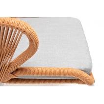  "Милан" стул плетеный из роупа, каркас алюминий светло-серый (RAL7035) шагрень, роуп оранжевый меланж круглый, ткань светло-серая, фото 8 