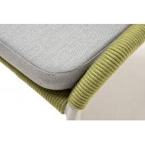  "Милан" стул плетеный из роупа, каркас алюминий светло-серый (RAL7035) шагрень, роуп салатовый круглый, ткань светло-серая, фото 4 