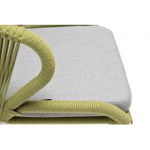  "Милан" стул плетеный из роупа, каркас алюминий светло-серый (RAL7035) шагрень, роуп салатовый круглый, ткань светло-серая, фото 7 