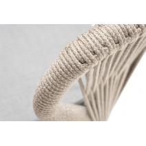  "Милан" стул плетеный из роупа, каркас алюминий светло-серый (RAL7035) шагрень, роуп серый меланж круглый, ткань светло-серая, фото 5 