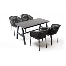  "Рио" обеденная группа на 4 персоны, стол HPL "серый гранит", цвет серый, фото 1 