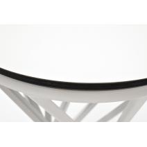  "Сантьяго" журнальный стол из HPL круглый Ø40 H55, цвет "молочный", каркас стальной белый, фото 2 