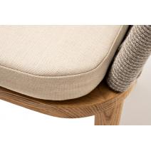  "Марсель" стул плетеный из роупа, основание дуб, роуп серый меланж круглый, ткань бежевая, фото 4 