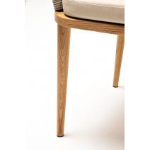  "Марсель" стул плетеный из роупа, основание дуб, роуп серый меланж круглый, ткань бежевая, фото 7 
