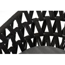  "Диего" стул плетеный из роупа, основание дуб, роуп темно-серый круглый, ткань серая, фото 11 