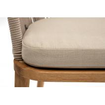  "Лион" стул плетеный из роупа, основание дуб, роуп бежевый круглый, ткань бежевая, фото 7 