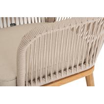  "Лион" стул плетеный из роупа, основание дуб, роуп бежевый круглый, ткань бежевая, фото 8 