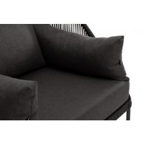  "Мадрид" кресло плетеное из роупа, каркас алюминий темно-серый (RAL7024) шагрень, роуп темно-серый круглый, ткань темно-серая, фото 4 