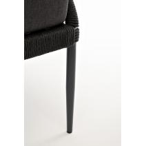  "Мадрид" кресло плетеное из роупа, каркас алюминий темно-серый (RAL7024) шагрень, роуп темно-серый круглый, ткань темно-серая, фото 8 