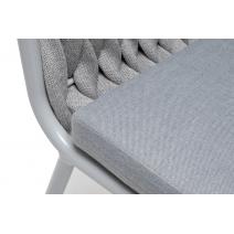  "Монако" стул плетеный из роупа, каркас алюминий светло-серый (RAL7035) муар, роуп светло-серый 40 мм, ткань светло-серая, фото 5 
