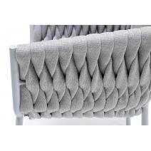  "Монако" стул плетеный из роупа, каркас алюминий светло-серый (RAL7035) муар, роуп светло-серый 40 мм, ткань светло-серая, фото 7 
