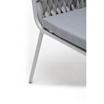  "Монако" стул плетеный из роупа, каркас алюминий светло-серый (RAL7035) муар, роуп светло-серый 40 мм, ткань светло-серая, фото 9 
