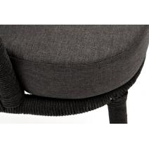  "Верона" кресло плетеное из роупа, каркас алюминий темно-серый (RAL7024) шагрень, роуп темно-серый круглый, ткань темно-серая, фото 5 