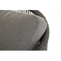  "Верона" кресло плетеное из роупа, каркас алюминий темно-серый (RAL7024) шагрень, роуп темно-серый круглый, ткань темно-серая, фото 6 