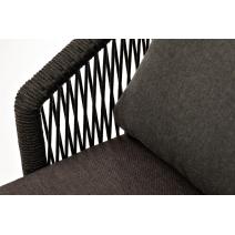  "Верона" кресло плетеное из роупа, каркас алюминий темно-серый (RAL7024) шагрень, роуп темно-серый круглый, ткань темно-серая, фото 8 